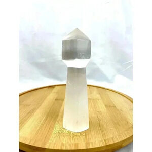 6" Natural Selenite Tower Carved Quartz Crystal Wand Healing 348 g
